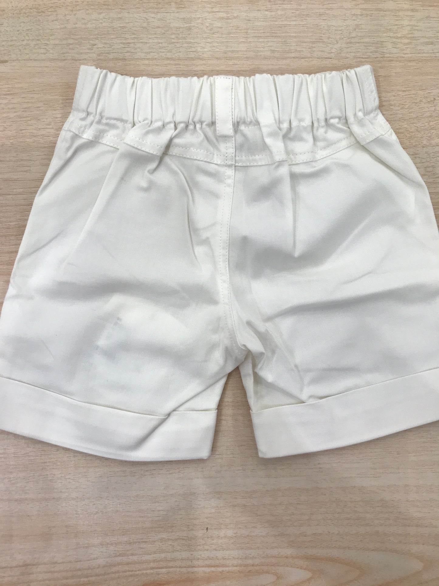 Pantalone Cielo Blu in cotone bianco con elastico in vita tasche laterali