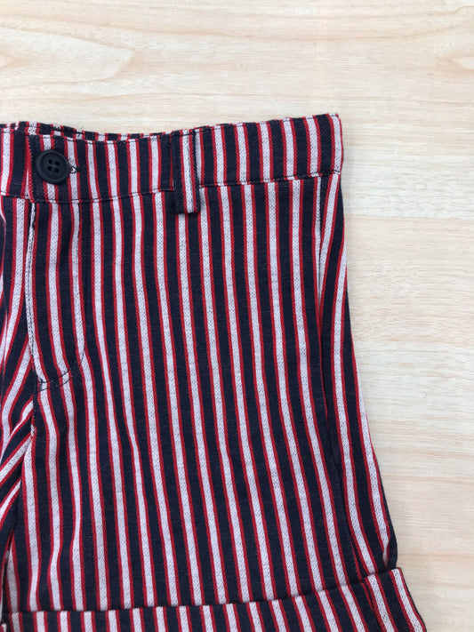 Pantalone Coccodè in cotone blu scuro con righe rosse e bianche