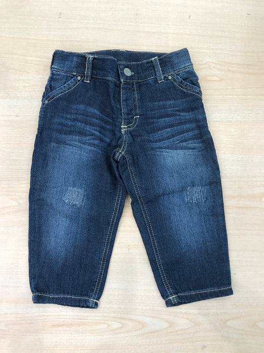 Pantalone Maperò in jeans blu scuro con tasche sul davanti e sul retro