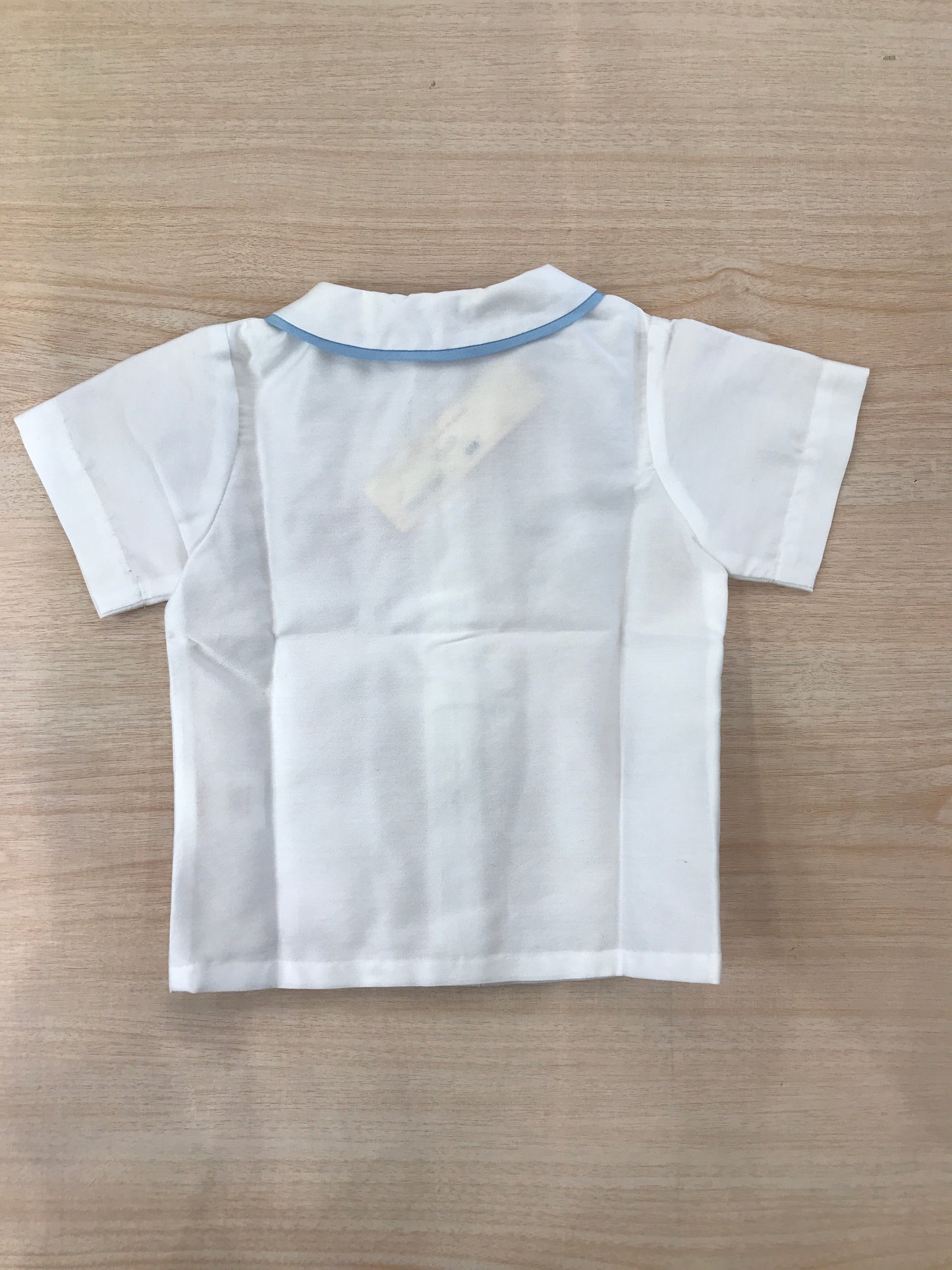 Camicia Les Enfants de Gisele in cotone mezza manica con collo dal profilo celeste
