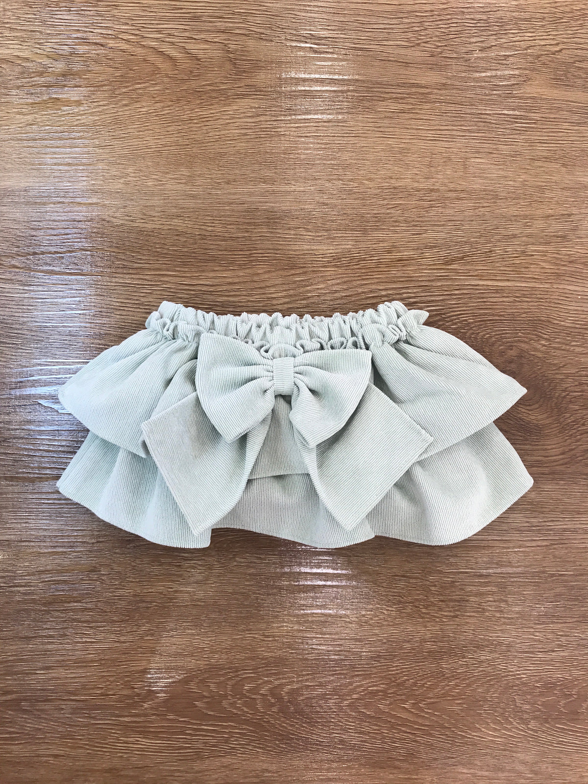 Culotte Fofettes in velluto a coste con doppia rusche e fiocco sul retro