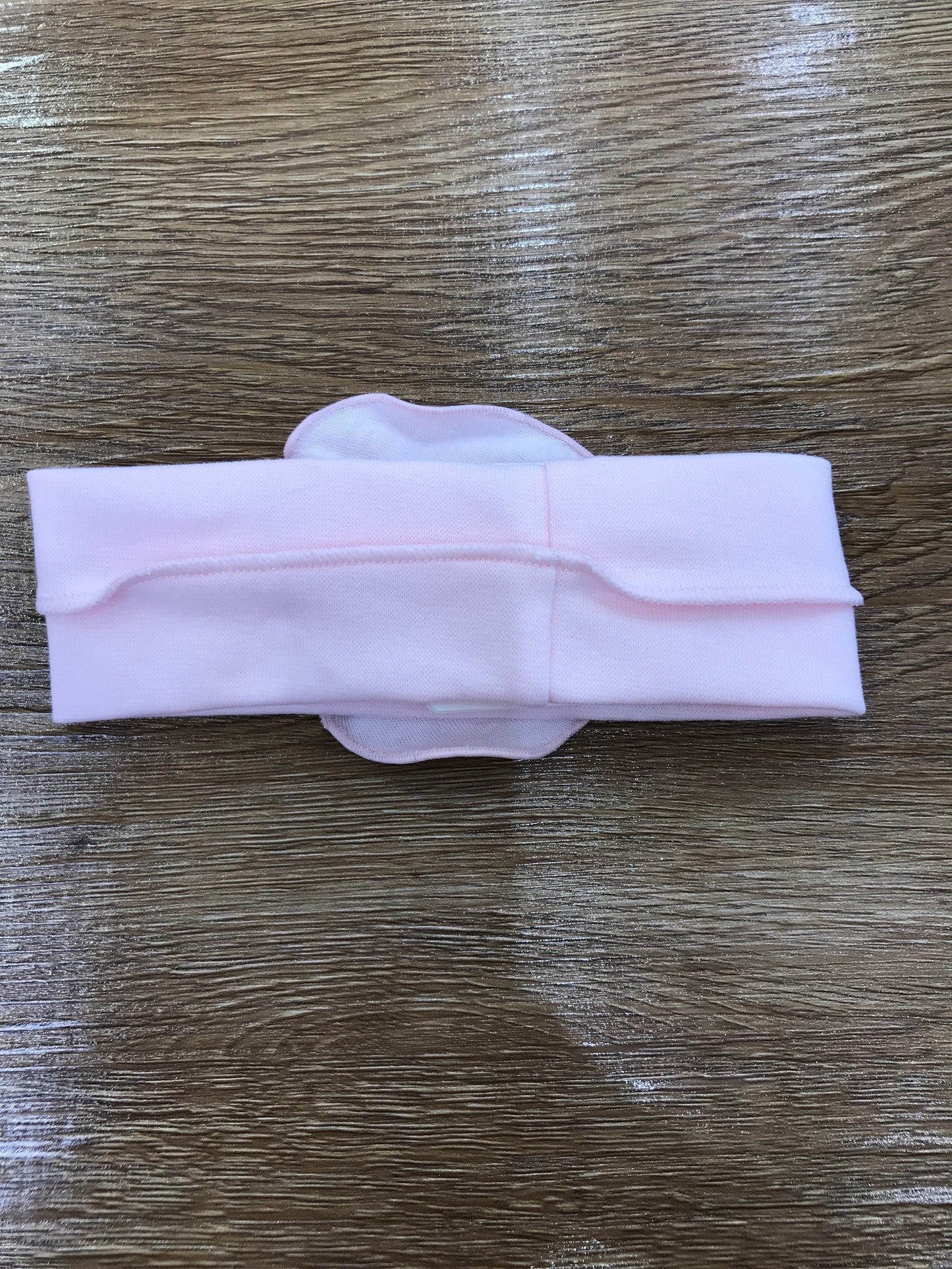 Fascia Sofija in cotone rosa con camelia in rilievo con strass
