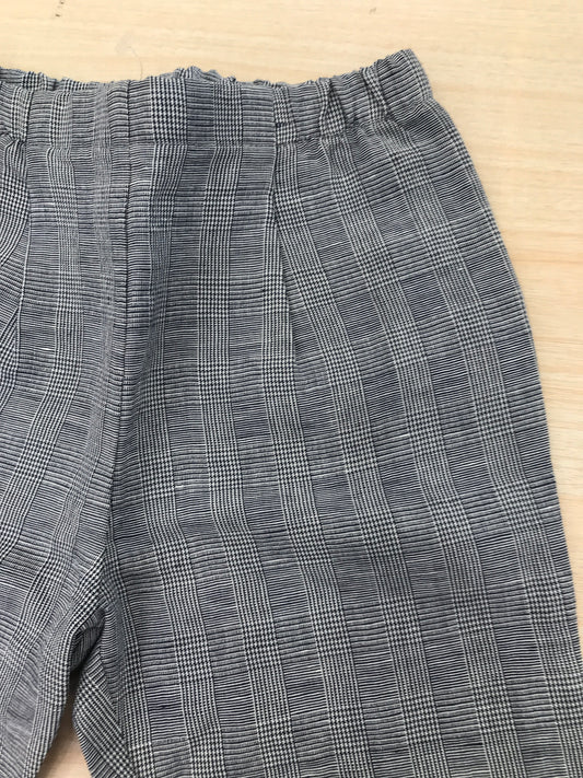 Pantalone Colibrì in cotone blu scuro a quadroni con rifiniture bianche