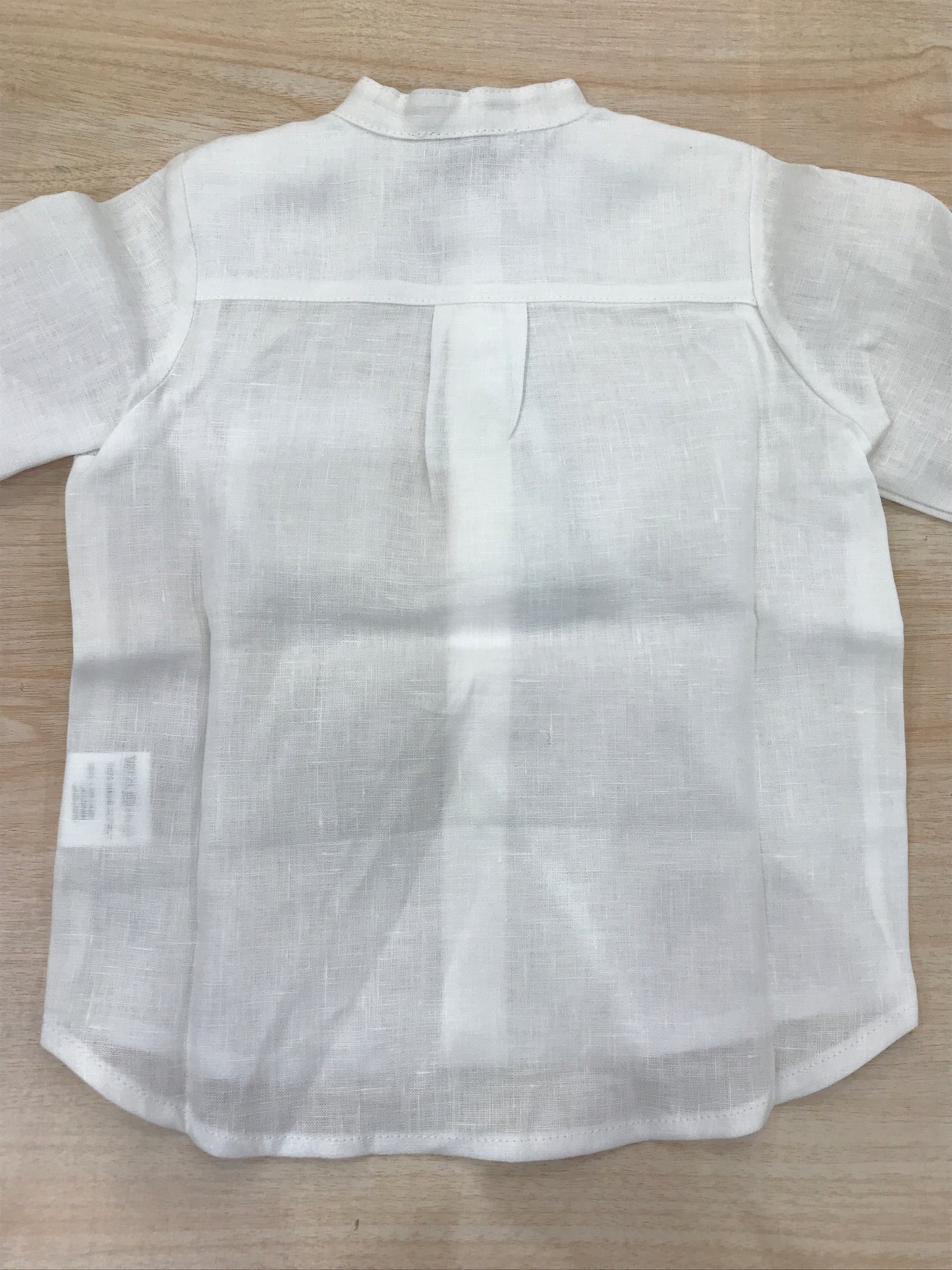 Camicia Jo Milano in lino manica lunga bianca con taschino laterale