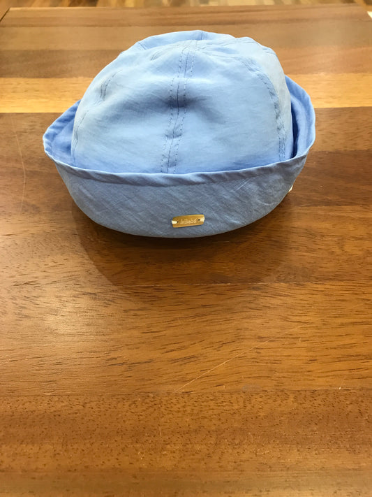 Cappello Le Bebè in cotone celeste con risvolto