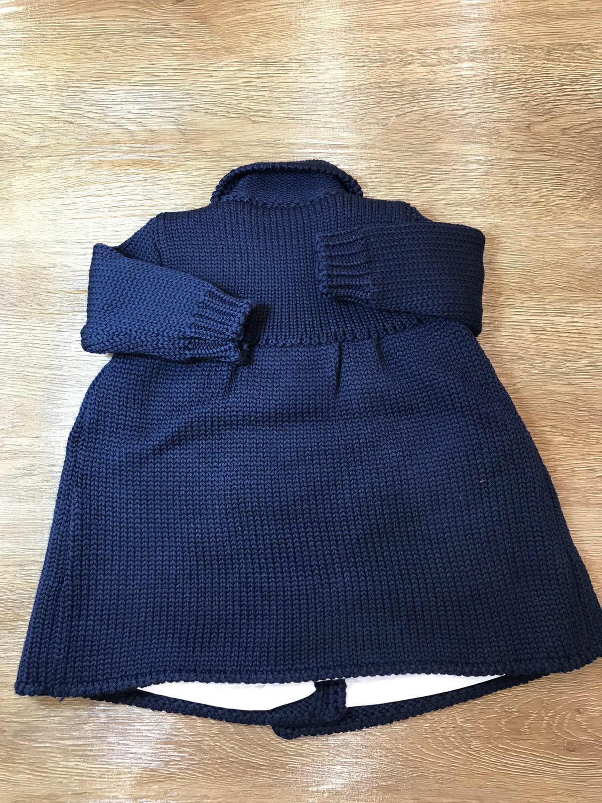 Cappotto Colibrì in lana foderato doppiopetto con lavorazione di punto smock tortora