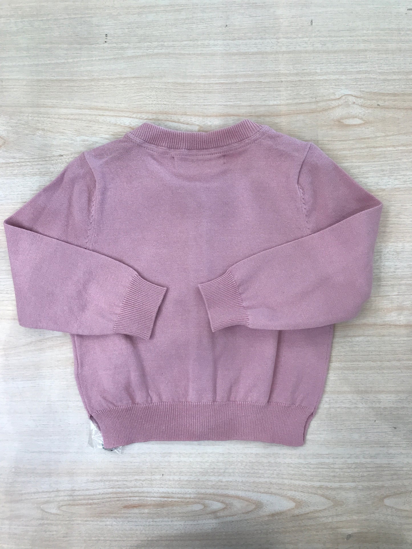 Cardigan Angel's face in filo rosa manica lunga con pizzo applicato vicino ai bottoncini