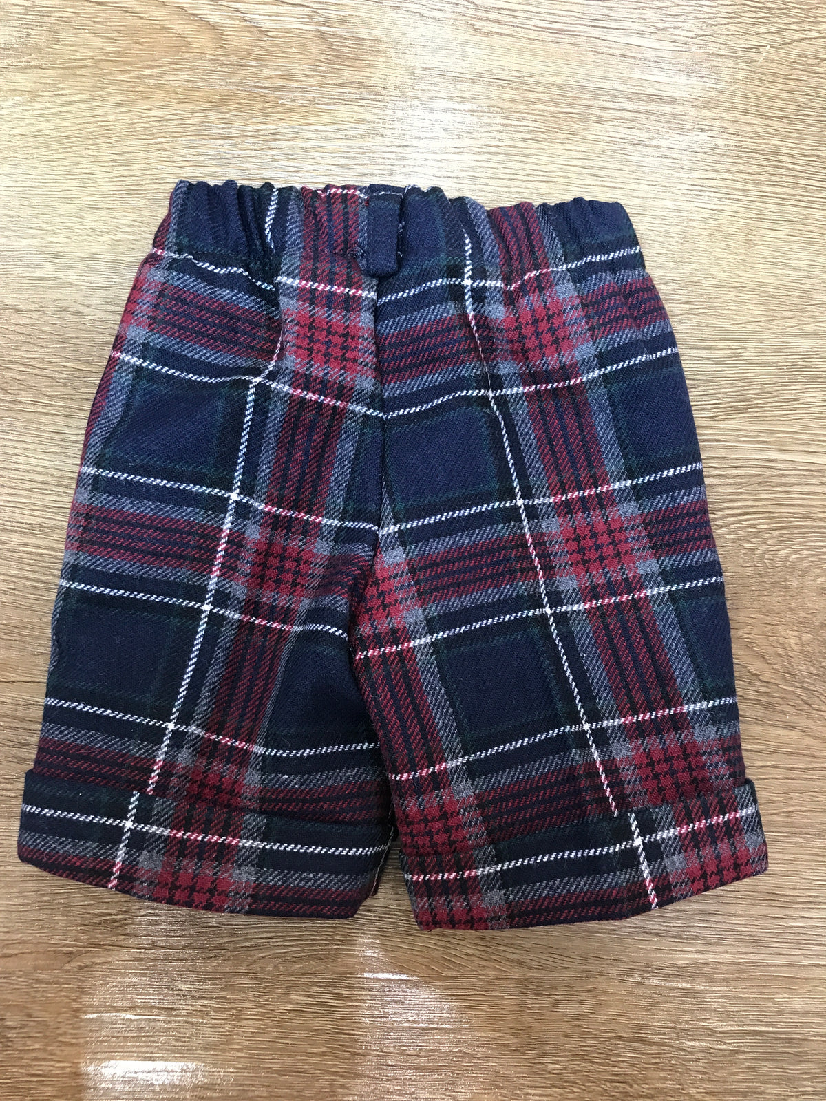 Pantalone Jo Milano scozzese a quadroni nei toni del blu scuro bordeaux verde e grigio