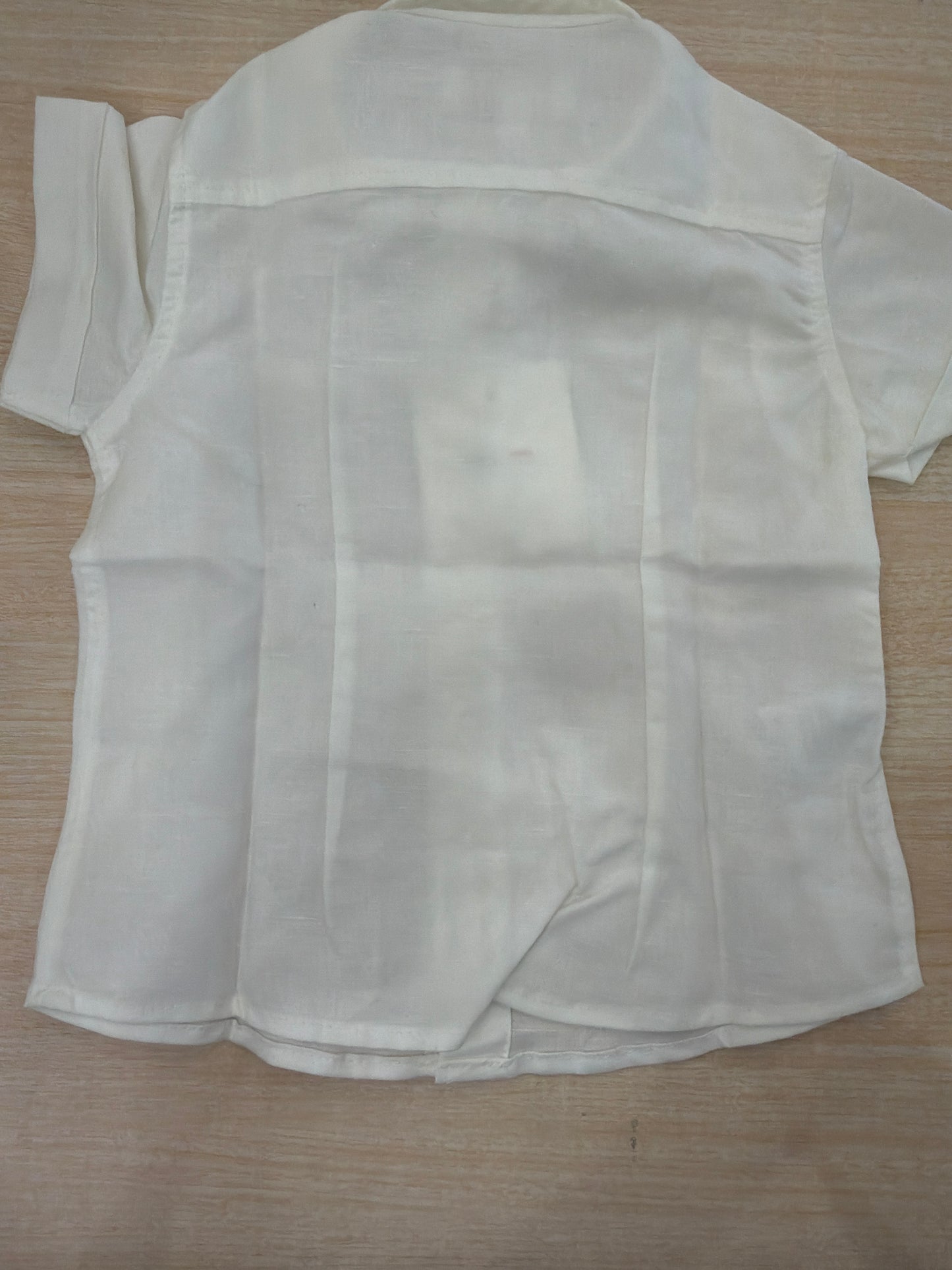 Camicia Cielo Blu panna mezza manica con bottoncini e colletto a punta