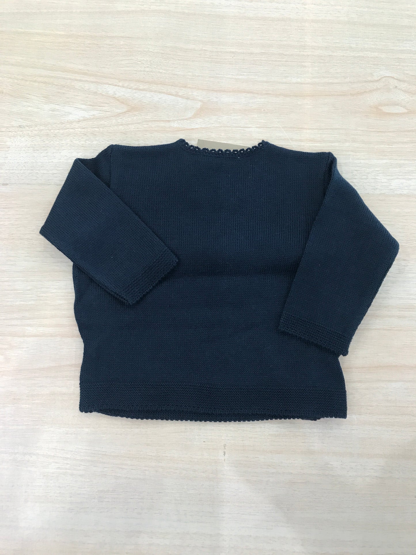 Cardigan Baby Lord in filo di cotone con abbottonatura incrociata con bottoni madre perla