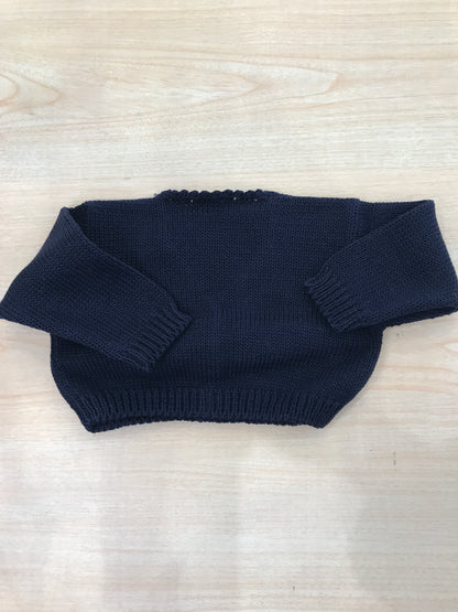 Cardigan Biebi in filo con tre bottoncini blu scuro