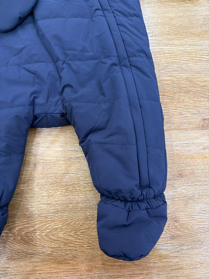 Eskimo Petit Bateau blu scuro con cappuccio e guantini con pelliccia interna
