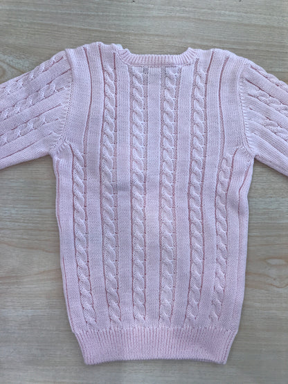 Maglione Bebè di Almy in filo manica lunga con lavorazione di trecce