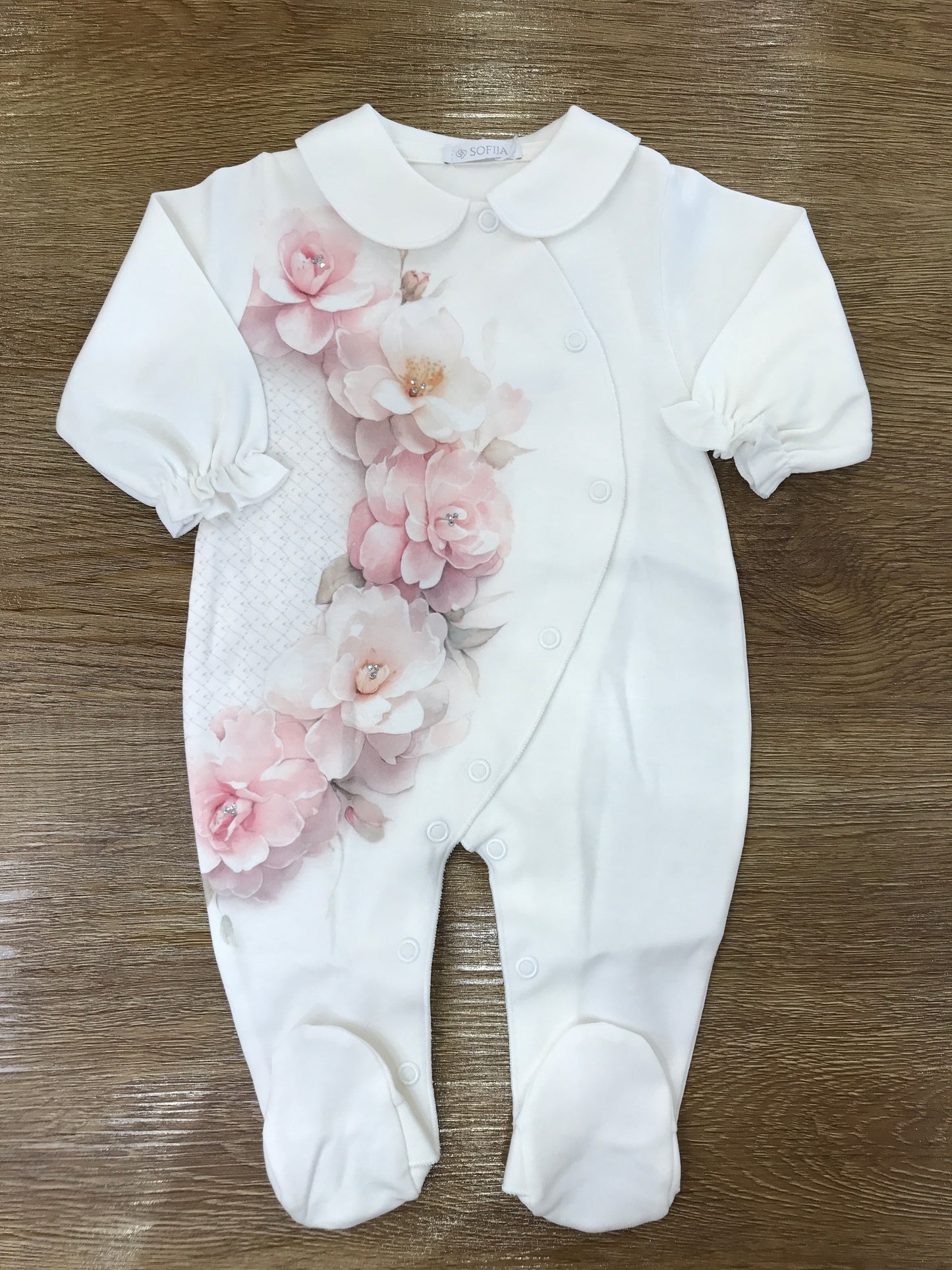 Coordinato Sofija in caldo cotone panna con fiori