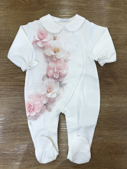 Coordinato Sofija in caldo cotone panna con fiori