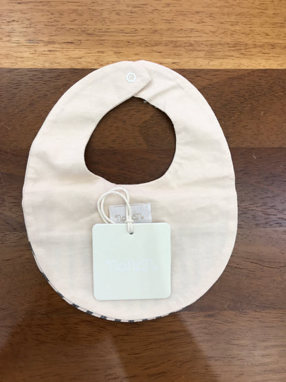 Bavetta Nanan in cotone beige con righe e fiocchetto