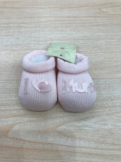 Babbucce Story Loris in filo rosa con scritta "i love mum" in rosa