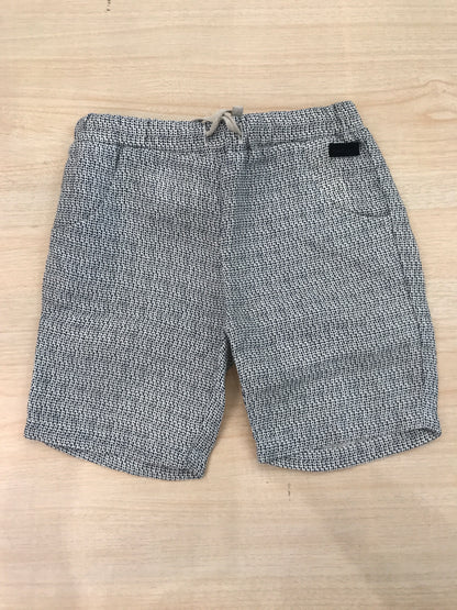 Pantalone Nanan in cotone blu scuro e panna con elastico in vita