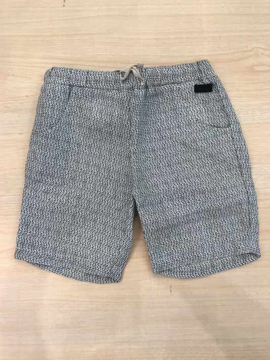 Pantalone Nanan in cotone blu scuro e panna con elastico in vita