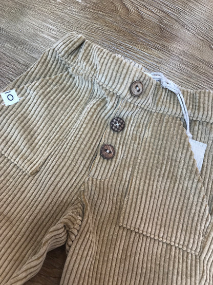 Pantalone Maperò in velluto a coste color cammello con tasche sul davanti e piccoli bottoncini