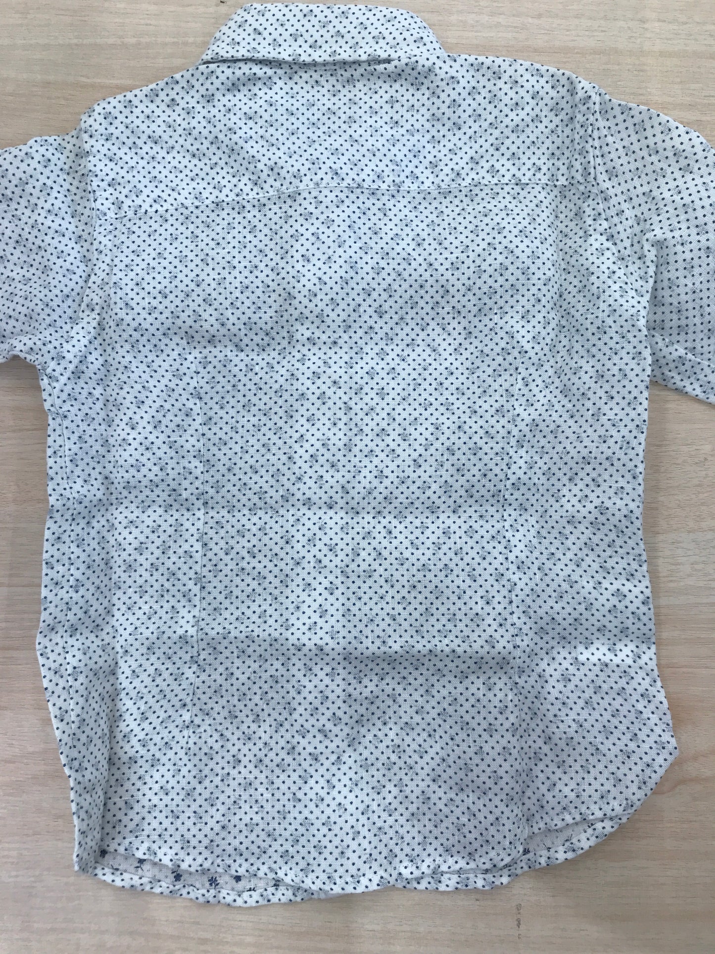 Camicia Croce Fisso Milano manica lunga con colletto a punta piccoli bottoncini e pois blu