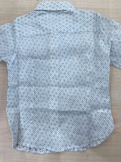 Camicia Croce Fisso Milano manica lunga con colletto a punta piccoli bottoncini e pois blu