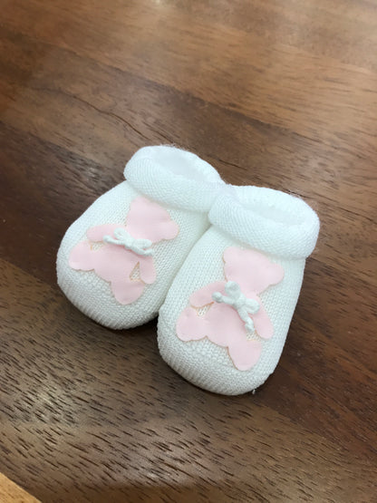 Babbucce Story Loris in filo con applicazione di orsetto rosa