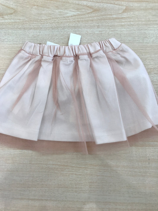 Gonna Coccodè in cotone con strato in tulle rosa con fiocchetto sul davanti