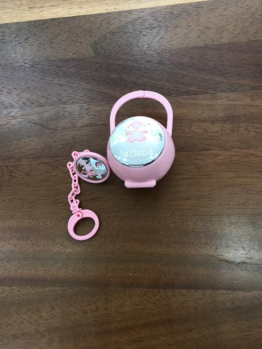 Porta Ciuccio Le Bebè rosa con porta ciuccio