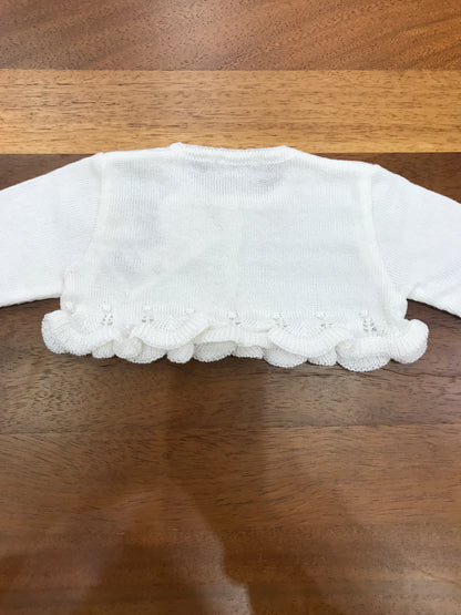 Cardigan Paz Rodriguez infilo panna manica lunga smerlata ai polsini con tre piccoli bottoncini