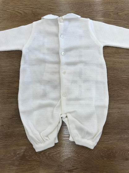 Tutina Ladia in filo panna con rifiniture in pizzo e piccoli fiori