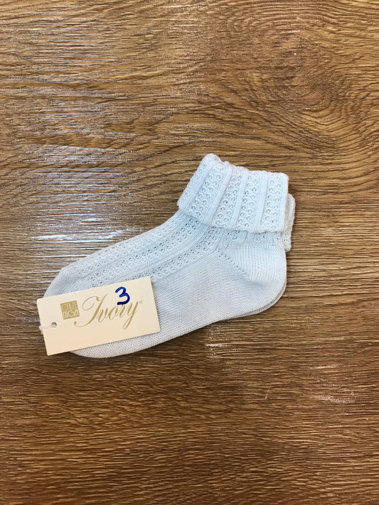 Calzini Ivory in filo celesti passi traforati