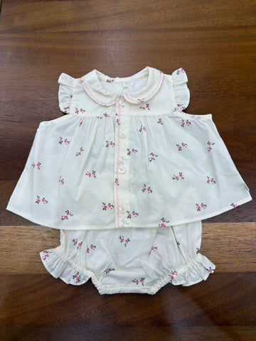 Completo Petit Bateau cotone due pezzi con culotte fantasia floreale