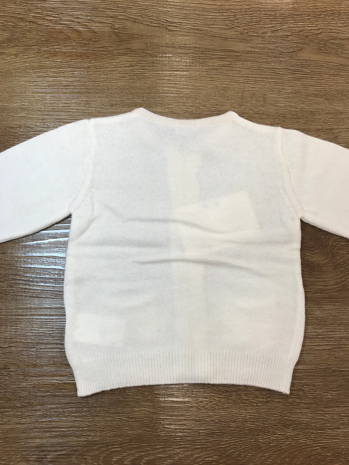 Cardigan Coccodè in lana panna con tasche e zip sul davanti