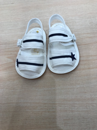 Sandalo Aletta bianco con strisce blu e stelline