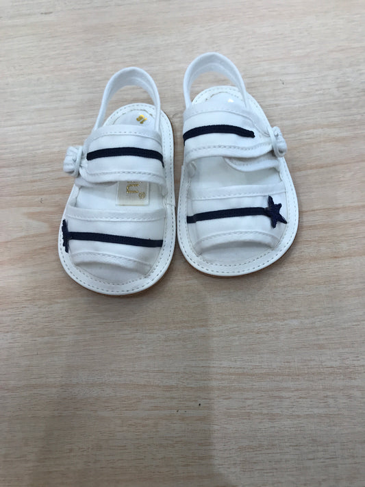 Sandalo Aletta bianco con strisce blu e stelline