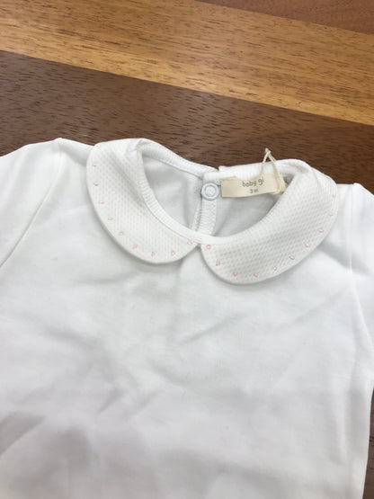 Body Baby Gi in cotone mezza manica con collo con pois rosa