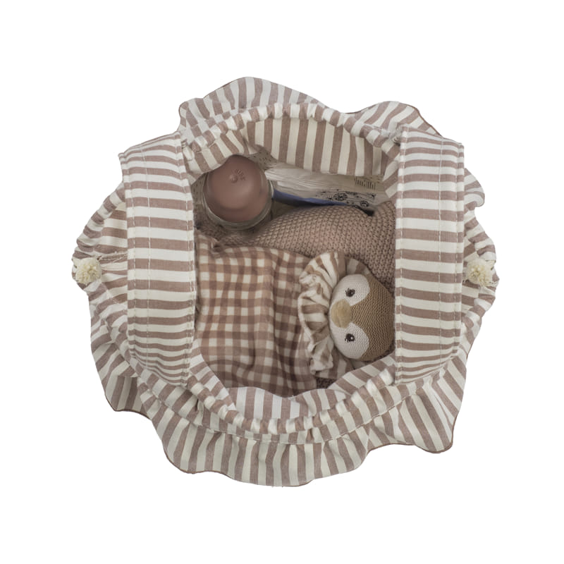 BORSA BUCKET STRISCE MOKA