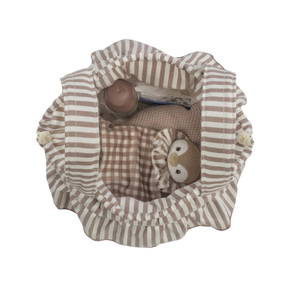 BORSA BUCKET STRISCE MOKA
