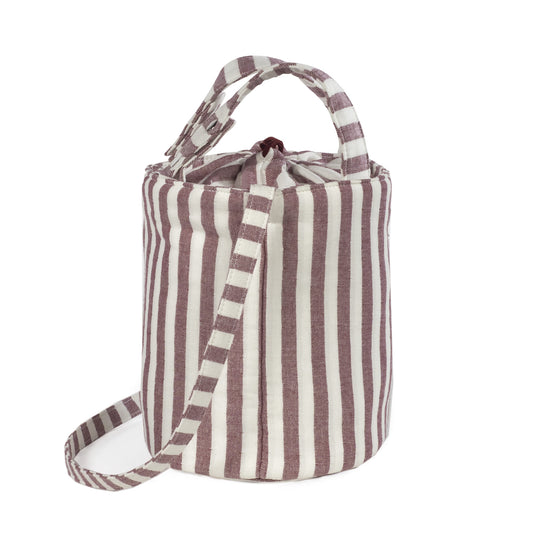 BORSA BUCKET CHERRY STRISCE