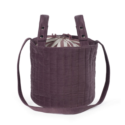 BORSA BUCKET CHERRY VELVET