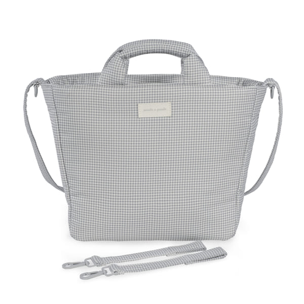BORSA FASCIATOIO LITTLE BLOOM VICHY GRIGIO