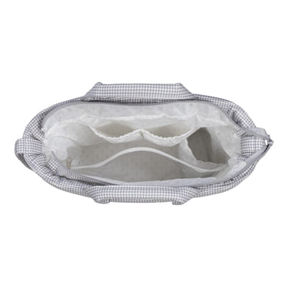 BORSA FASCIATOIO LITTLE BLOOM VICHY GRIGIO