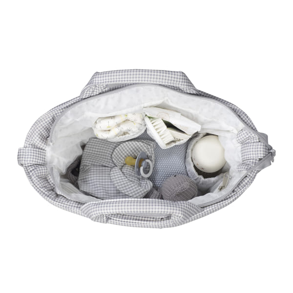 BORSA FASCIATOIO LITTLE BLOOM VICHY GRIGIO