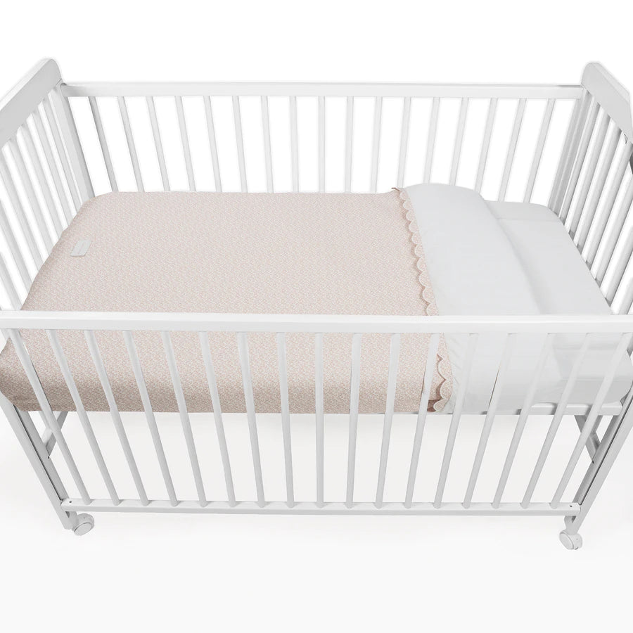 PIUMINO PER CULLA + LENZUOLO CON ANGOLI + CUSCINO 120X60 CM MAISON TENDER FIORI TOG 2,5