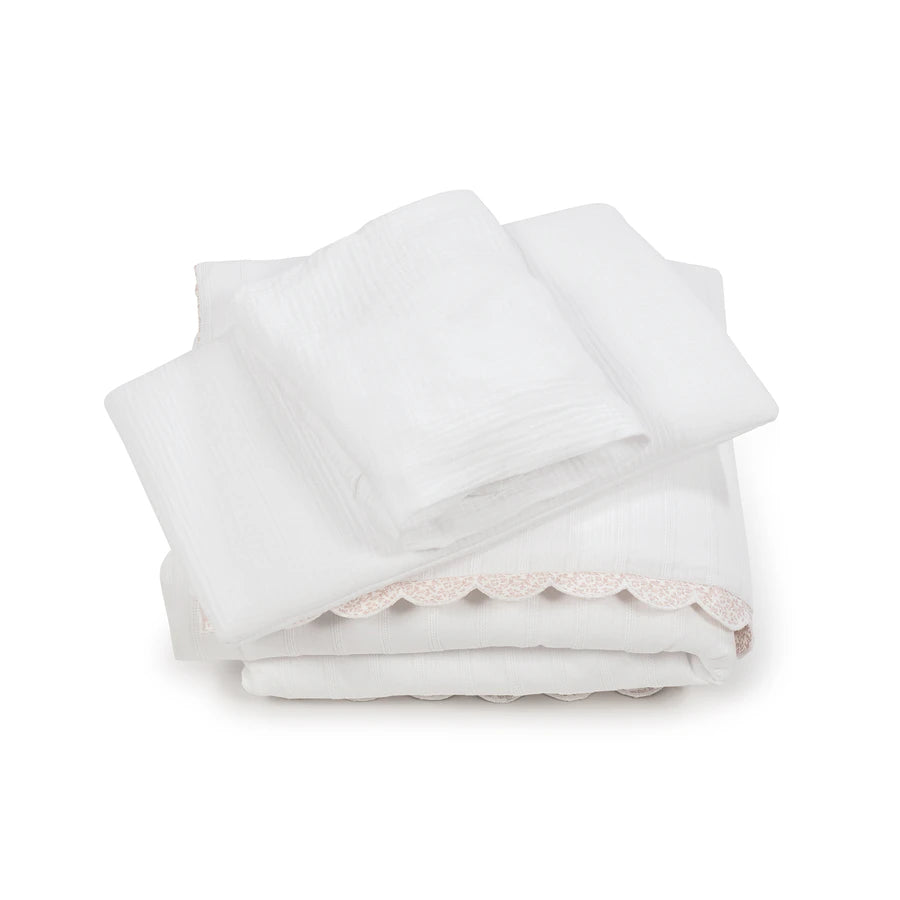 PIUMINO PER CULLA + LENZUOLO CON ANGOLI + CUSCINO 120X60 CM MAISON TENDER FIORI TOG 2,5