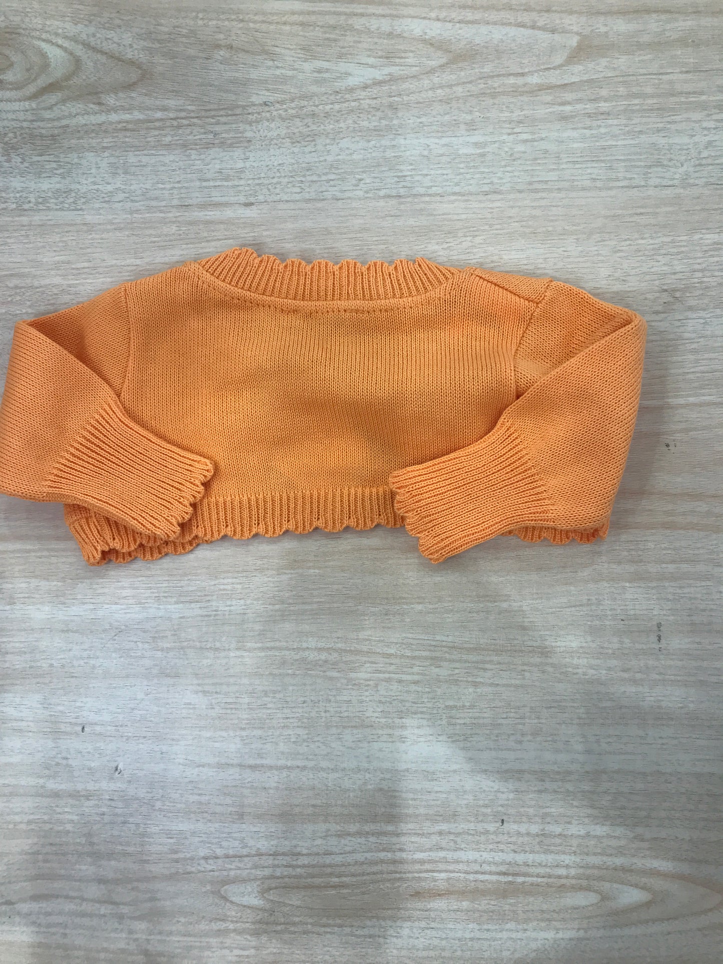 Cardigan Jo Milano in filo arancione smerlato