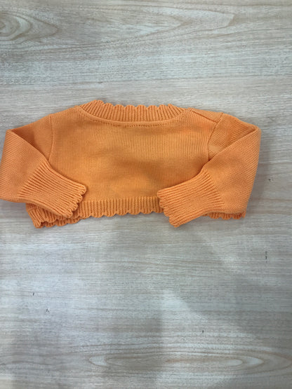 Cardigan Jo Milano in filo arancione smerlato