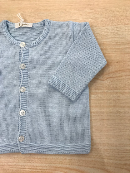 Cardigan Baby Lord in filo bianco manica lunga con bottoncini
