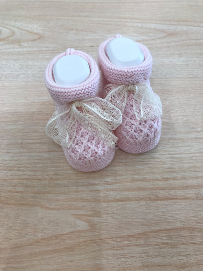 Babbucce Martin Aranda in filo rosa con ricami e pizzo